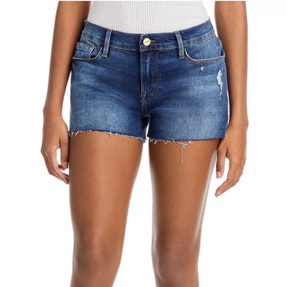 Frame Le Cutoff Denim Shorts Azure size 31